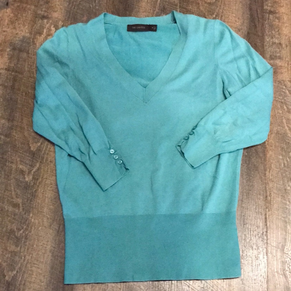 The Limited 3/4 Sleeve V-Neck Sweater